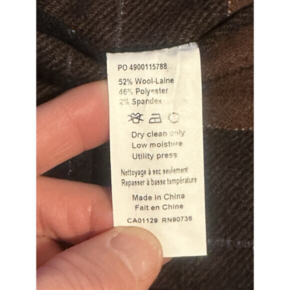 Tayion Montee Holland Brown Plaid Wool Blend Suit Vest Mens Size Large Preppy - Picture 8 of 8